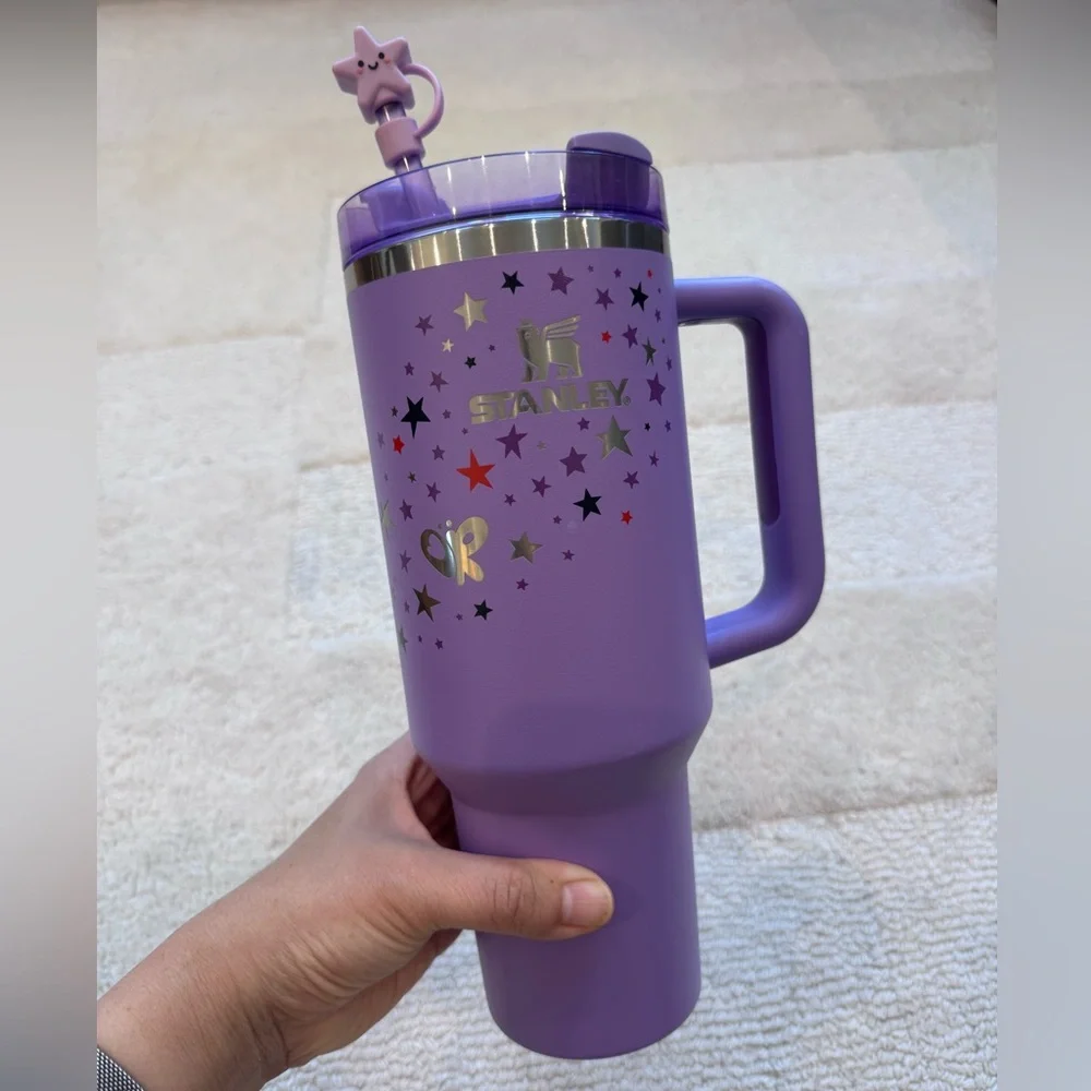 Stanley Lavender Travel Tumbler with Gold Stars - Picture 12 of 12